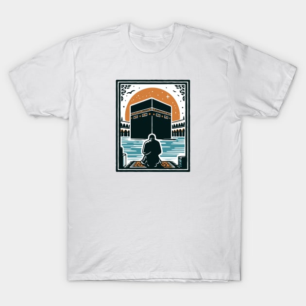 Praying in front of the Kaaba - Mecca T-Shirt by Yaydsign